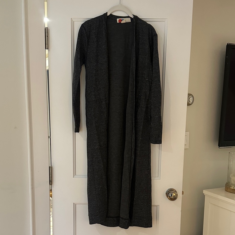 Free People Women's Charcol Long Cardigan Sweater